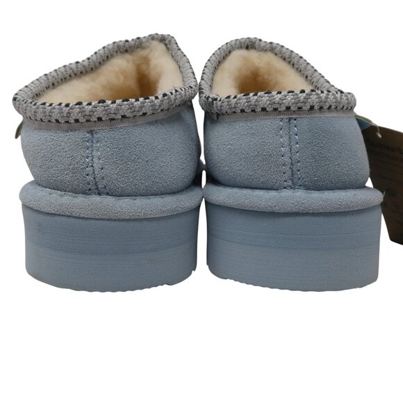 BearPaw Tabitha Tourmaline Blue Suede Wool Platform Clog Slippers NWT Womens 10 - Picture 9 of 16
